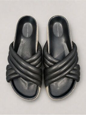 Isabel Marant Étoile Black Padded Crossover Slide Sandals